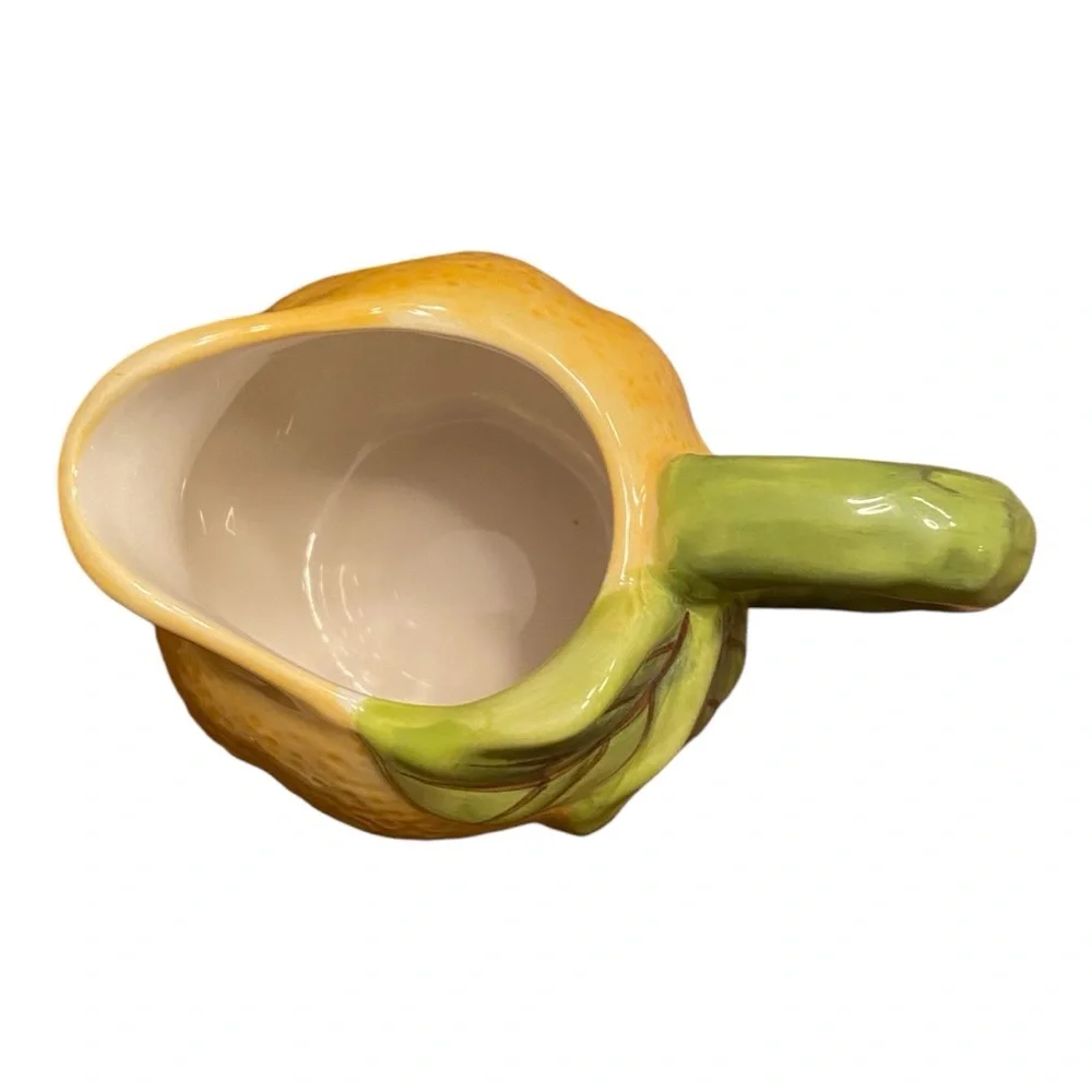 NWOT Dash of That Lemon Citrus Ceramic Creamer Pitcher Juice Jug